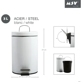 MSV Kosmetikeimer 3 l Weiß