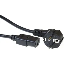 Act Power Kabel, Netzstecker CEE7/7 Stecker gewinkelt - C13 Schwarz 3 m