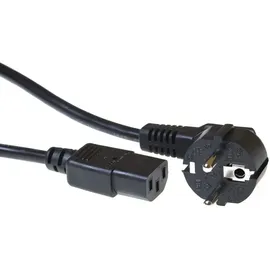 Act Power Kabel, Netzstecker CEE7/7 Stecker gewinkelt - C13 Schwarz 3 m
