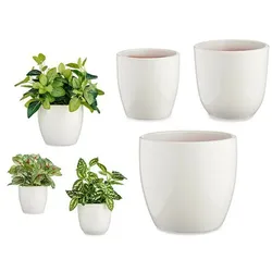 Blumentopfset Weiß Lehm