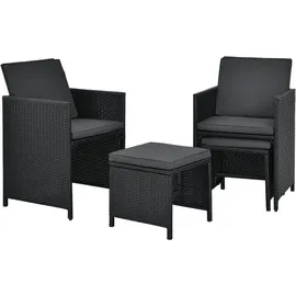 Juskys Polyrattan Sitzgruppe Baracoa XXL 13-teilig – Gartenmöbel wetterfest stapelbar für Garten