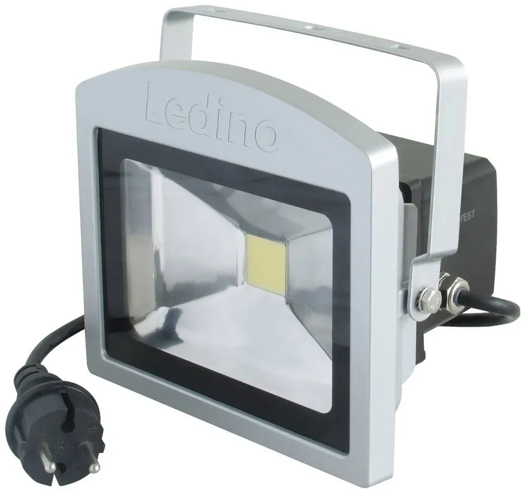 Ledino LED-Akku-Strahler Benrath 20NB, Notbeleuchtung, 19 cm hoch 20NB, alu / grau / zink, Aluminium, LED Außenleuchte - 21.5 cm - 14.5 cm - 19 cm