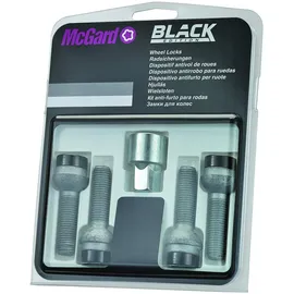 McGard Felgenschloss 28017SUB (Schwarz) M14x1,5, Kugelsitz R14, Schaftlänge 45,0 mm, Gesamtlänge 65,7 mm, SW17, Schlüsseldurchmesser 25,8 mm