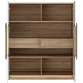 Forte Highboard 119,9 x 139,6 x 41,5 cm Beige / Weiß