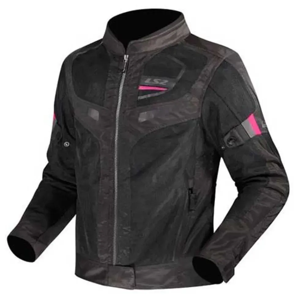 Ls2 Textil Garda Air Jacke - Black / Pink - L