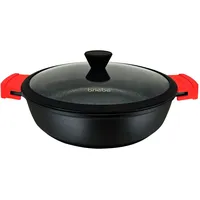 Briebe Black Titanium Servierpfanne für InduktionTitan, Topf 28cm Gussaluminium