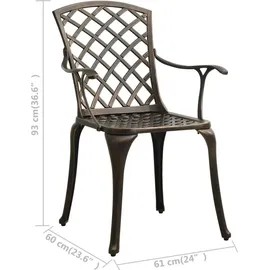 vidaXL Aluminiumguss Set 3-tlg. bronze