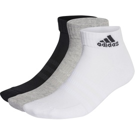 adidas Unisex Cushioned Sportswear 3 Pairs Knöchelsocken, Medium Grey Heather/White/Black