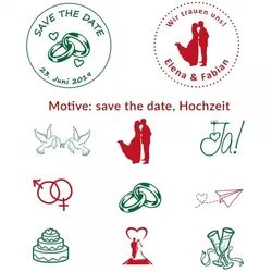 Personalisierte Stempel zur Hochzeit – runde Hochzeitsstempel (Ø 40