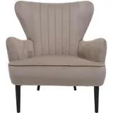 Mendler Lounge-Sessel HWC-K37, Cocktailsessel Polstersessel Sessel, Samt ~ taupe