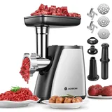 AAOBOSI Fleischwolf, 3-in-1 Elektrischer Fleischwolf [2800 W max] mit 2 Klingen, 3 Platten, Wurstfüller, Kubbe-Kit, für den Hausgebrauch, Edelstahl