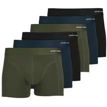 JACK & JONES JACBASIC BAMBOO TRUNKS Schwarz/Blau/Grün S 6er Pack