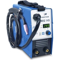 Fülldraht Schweißgerät ohne Gas 145 A - Drahtschweißgerät mit 145 Ampere & Elektrodenschweißfunktion - Auto. Drahtvorschub - Inverter - Einsteigergerät - VECTOR WELDING