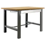 Proregal Werkbank, Grau, Metall, 180x87x75 cm, Freizeit, Heimwerken, Werkstatt, Werkbänke