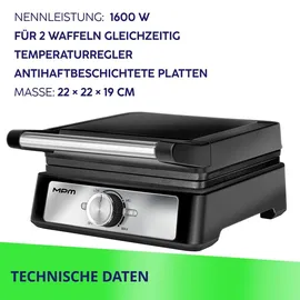 MPM MGO-41-4 Waffeleisen Schwarz