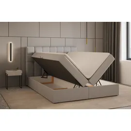 moeblo Boxspringbett 140 x 200 cm Grau