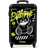 NoBoringSuitcases.com Handgepäck Koffer 55x35x20 cm 36L, Bunte Graffiti-Drucke: Schwarz) - Bizarr, Reisekoffer, mit Rollen,