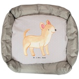 Mr. & Mrs. Panda Tierbett Chihuahua Lebensretter - Grau Pastell - Geschenk, Hundebettchen, Hund, Kuschelig warm grau