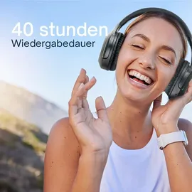 Grundig Kopfhörer Kabellos Bluetooth - Kopfhörer Over Ear mit 40 Stunden Spielzeit - Kabellos mit Mikrofon - Inkl. 3,5mm Audiokabel und USB-C Ladekabel