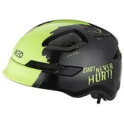 KED Kinder - Fahrradhelm POP II Lite, Dirt Never Hurt Black Green