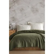 l'essentiel linge de maison Berlino Bettdecke 200 x 220 cm Khaki/Grün