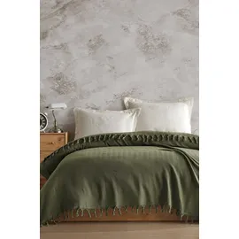 l'essentiel linge de maison Berlino Bettdecke 200 x 220 cm Khaki/Grün