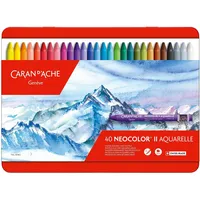 Caran d'Ache Aquarell-Wachsmalstift NEOCOLOR II 40 St. mehrfarbig