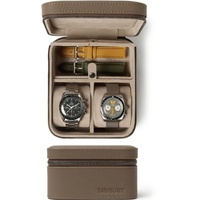 TAWBURY Leder-Uhrenetui für Reisen mit Aufbewahrungsfach Reisen – Uhrenbox 2 Uhren | Uhrenkoffer Herren | Uhrenbox für Damen und Herren | Uhrenaufbewahrung