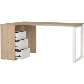 Home Affaire Eckschreibtisch HOME AFFAIRE "Arbeitstisch, Sekretär, Bürotisch, Stauraum, Computertisch", weiß (jackson hickory, weiß), B:150cm H:75,6cm T:99,6cm, Tische, Eckschreibtisch, 3 Schubladen integriert und 1 offenes Fach, Breite 150 cm