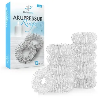 Health Press Shiatsu-Akupressurgerät Akupressurring Finger Akupressur Ringe Anti Stress Massage Ring Set, 12-tlg.