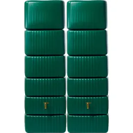 4rain 	Slim Wandtank Set 2 x 330 l inkl. Verbinder dunkelgrün