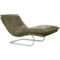 W.Schillig Relaxliege daily dreams Leder 75 x 91 x 170 cm Grün mit Kissen