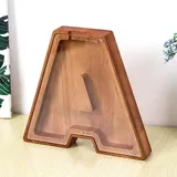 MEDOYOH Groß A Spardose Holz Buchstabe, 23CM/9IN Buchstaben Spardose Holz Alphabet Sparbox Münzen Sparschwein Hochzeit für Erwachsene Geburtstagsgeschenk