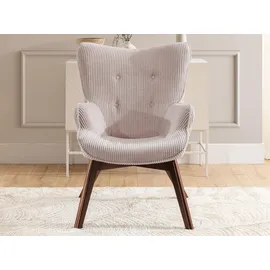 S-Style Lounge-Sessel Cordstoff 71 x 96 x 86 cm Rosa mit Hocker