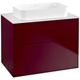 Villeroy & Boch Finion Waschtischunterschrank G63100HB 80x60,3x50,1mm, Wandbeleuchtung, Glass White Matt, Peony