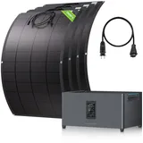 ECO-WORTHY Balkonkraftwerk mit Speicher,2,56kwh Marstek Jupiter C,4×200W Solarpanel Flexibel, 4 MPPTs (PV Max 2400W),Plug&Play Installation, Solaranlage Komplettset für Dach Haus Balkon Garten