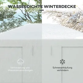 Outsunny Ersatzdach-Set für Garten Pavillondach mit 2 Seitenwänden, Wasserdicht Ersatzbezug für Gartenpavillon, Gartenzelt, Weiß