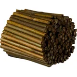 Relaxdays Bambusstäbe, 200er Set, 10 cm, Bambusstangen zum Basteln, Anzuchthilfe für Jungpflanzen, Bastelstäbe, Natur
