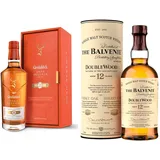 Glenfiddich Single Malt Scotch Whisky Reserva 21 Jahre mit Geschenkverpackung, 70cl & The Balvenie DoubleWood 12 Jahre, Single Malt Scotch Whisky, 70cl – ein Geschenk für Whisky-Liebhaber