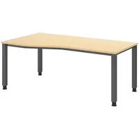 Bümö Schreibtisch Ahorn, Nachbildung,Ahorn, Rechteckig, 180x74x100 cm FSC Mix,