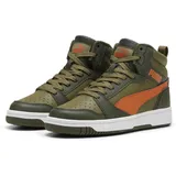 Puma Rebound V6 Mid WTR Jr Sneaker, Dark Olive Maple Syrup Puma Olive, 37.5