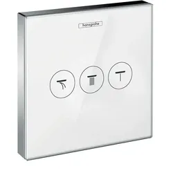 Ventil Unterputz ShowerSelect Glas 3 Verbraucher weiss/chrom