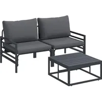 VidaXL Garten-Sofa-Set 3 pcs Anthrazit Stahl