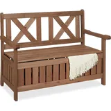 Relaxdays Gartenbank 10038654_0 dunkelbraun Holz 115,0 cm