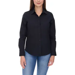 ELEVATE Hamell Langarm-Hemd schlichtes Damen Blusen-Hemd Popelin Bluse 3816999 Schwarz - S