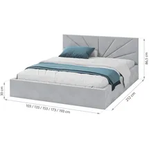 Fdm Polsterbett grau Holzwerkstoff, 140x200 cm Schlafzimmer, Betten, Polsterbetten