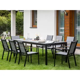 Beliani Tofane Gartentisch 198 x 90 x 77 cm Grau/Schwarz