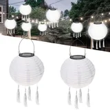 2Pcs Solar Lampions,LED Solar Lampions Garten Laterne,Lampions Außen Wetterfest Warmweiß,LED Lampion Solar Lichterkette Aussen,Solar Lampion Boho Style,Wasserdicht LED Solar Laterne Party Dekoration