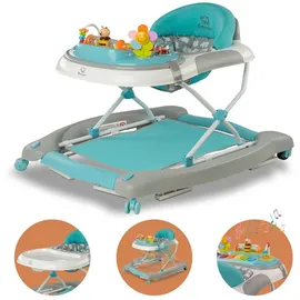 Bronea DREAMADE Lauflernhilfe, 4 in 1 Autoförmiger Lauflernwagen mit einstellbarer Geschwindigkeit, Musik & Licht, Babywalker Höhenverstellbar & Klappbar, Gehfrei Baby ab 6 Monate