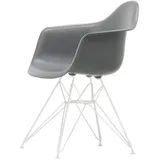 Vitra - Eames Plastic Armchair DAR RE, weiß / granitgrau (Filzgleiter weiß)